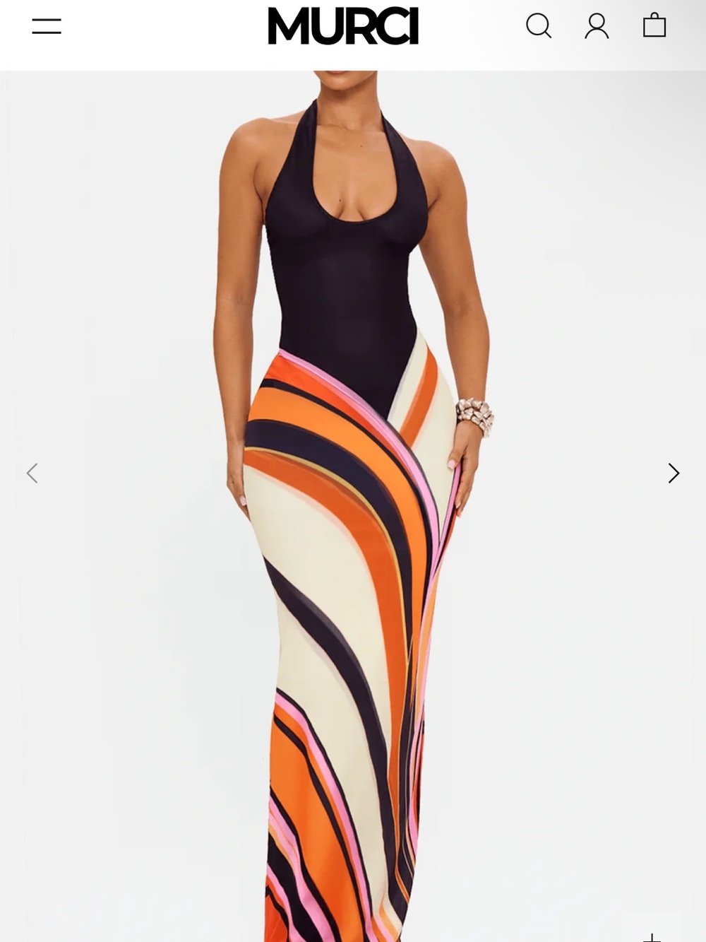 Murci Isola Swirl Mesh Maxi Dress